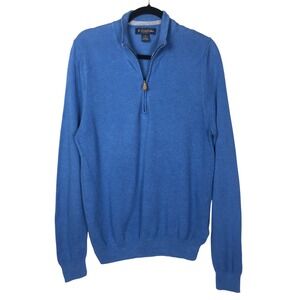 Brooks Brothers Mens Silk Cashmere Blend Lightweight Blue Quarter‎ Zip Size M